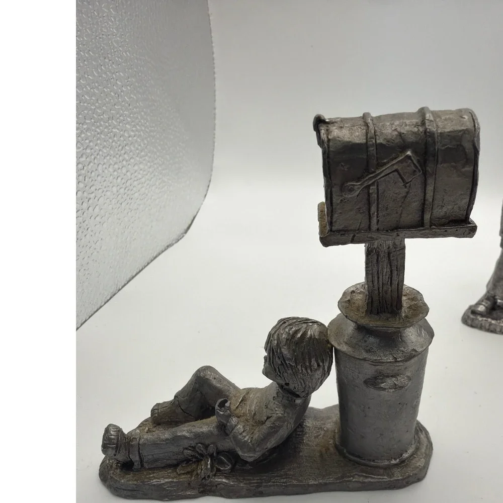 Michael Ricker Pewter Figurines Set 3 Vintage Miniature Sculptures Signed Ltd Ed